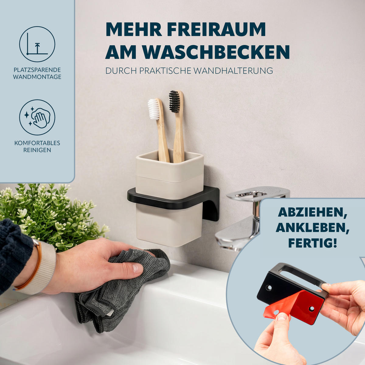 ZAHNPUTZBECHER SAVONA Softtouch, beige, eckig - Beige, Kunststoff (9/10.5/9cm) - bremermann