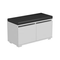 SCHUHBANK Brande - Schwarz, Holzwerkstoff/Textil (80/42/35cm) - [en.casa]