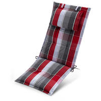 HOCHLEHNERAUFLAGEN Highlux HL 120x52x7cm Grau-Rot-Hellblau-Kariert - Multicolor, Textil (52/7/120cm) - Beautissu 