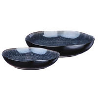 OBSTSCHALE Iris Ø27,5cm und Ø32,5cm - 2er-Set - Nachtblau - Blau, Keramik (6.5cm) - Björn