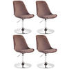 STUHL 4er Set Samt braun - Chromfarben/Braun, Textil/Metall (48/76/57cm) - CLP