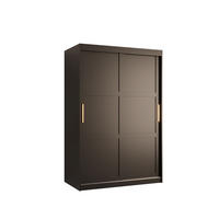 SCHWEBETÜRENSCHRANK 200/120/62 2-türig - Goldfarben/Schwarz, Holz/Kunststoff (120/200/62cm) - Abiks Möbel