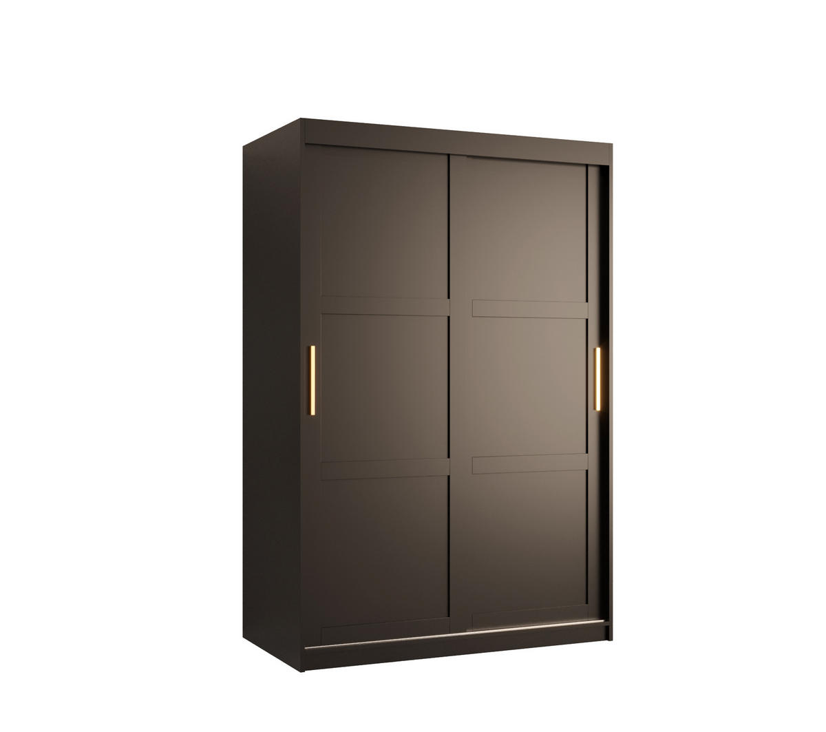 SCHWEBETÜRENSCHRANK 200/120/62 2-türig - Goldfarben/Schwarz, Holz/Kunststoff (120/200/62cm) - Abiks Möbel