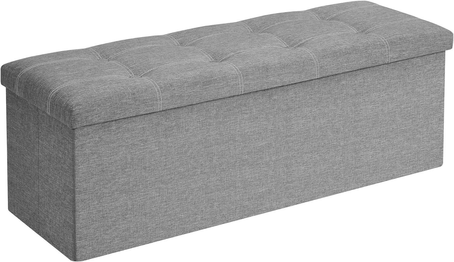 TRUHENBANK Hellgrau 110x38 cm mit Stauraum - Grau, Holzwerkstoff (110/38/38cm)