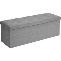 TRUHENBANK Hellgrau 110x38 cm mit Stauraum - Grau, Holzwerkstoff (110/38/38cm)