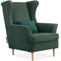 OHRENSESSEL STRALIS inklusive dekorativem Kissen - Blau/Beige, Textil (82/108/80cm) - KONSIMO®