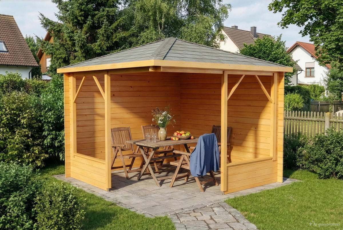 GARTENHAUS Holz Maik - Pinienfarben, Holz (318/260/318cm) - Alpholz