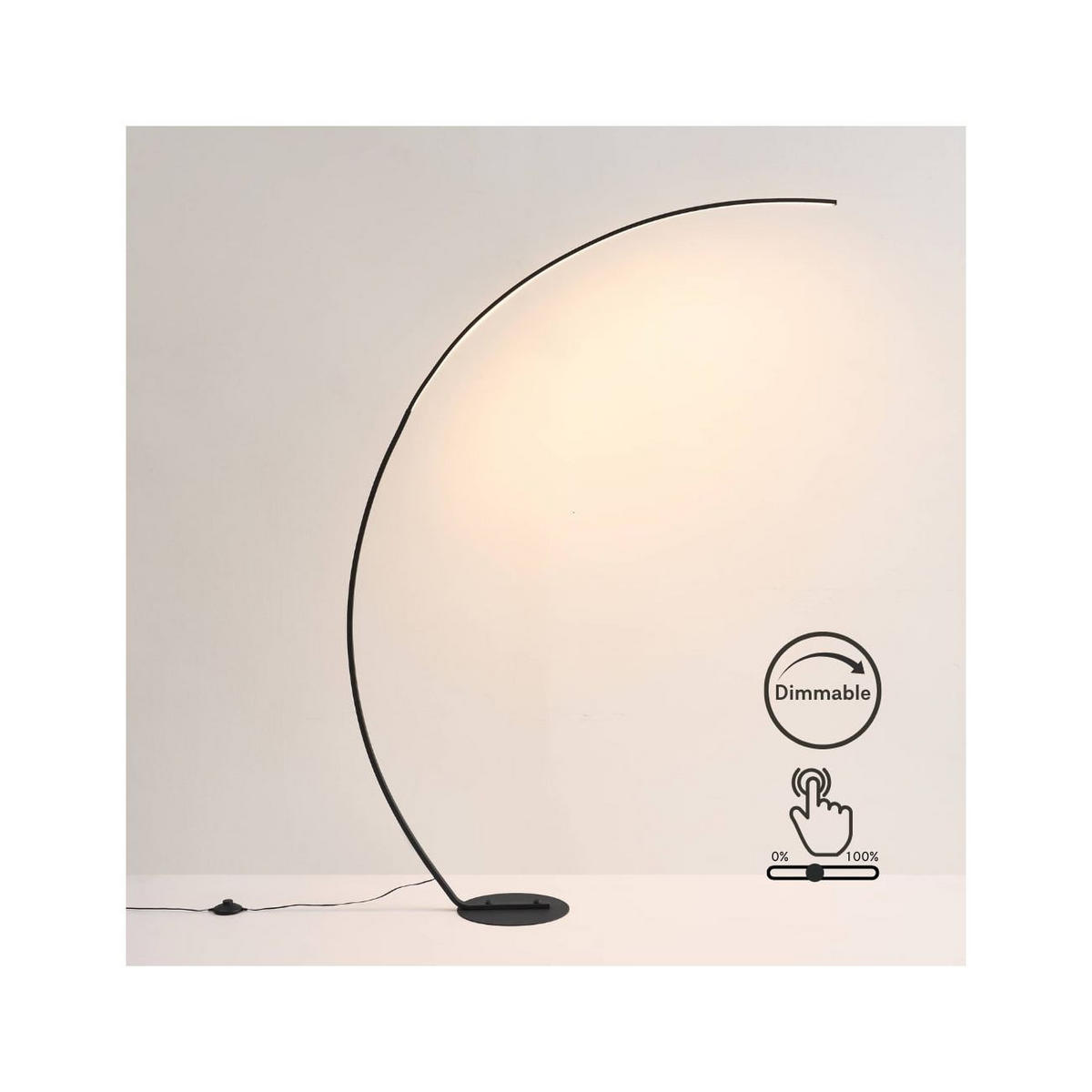 STEHLEUCHTE Thalia, Schwarz, 184cm - Schwarz, Metall (118/28/184cm) - KOSILUM