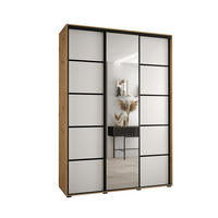SCHWEBETÜRENSCHRANK 235,2/180/45 3-türig - Schwarz/Weiß, Holz/Metall (180/235/45cm) - Abiks Möbel