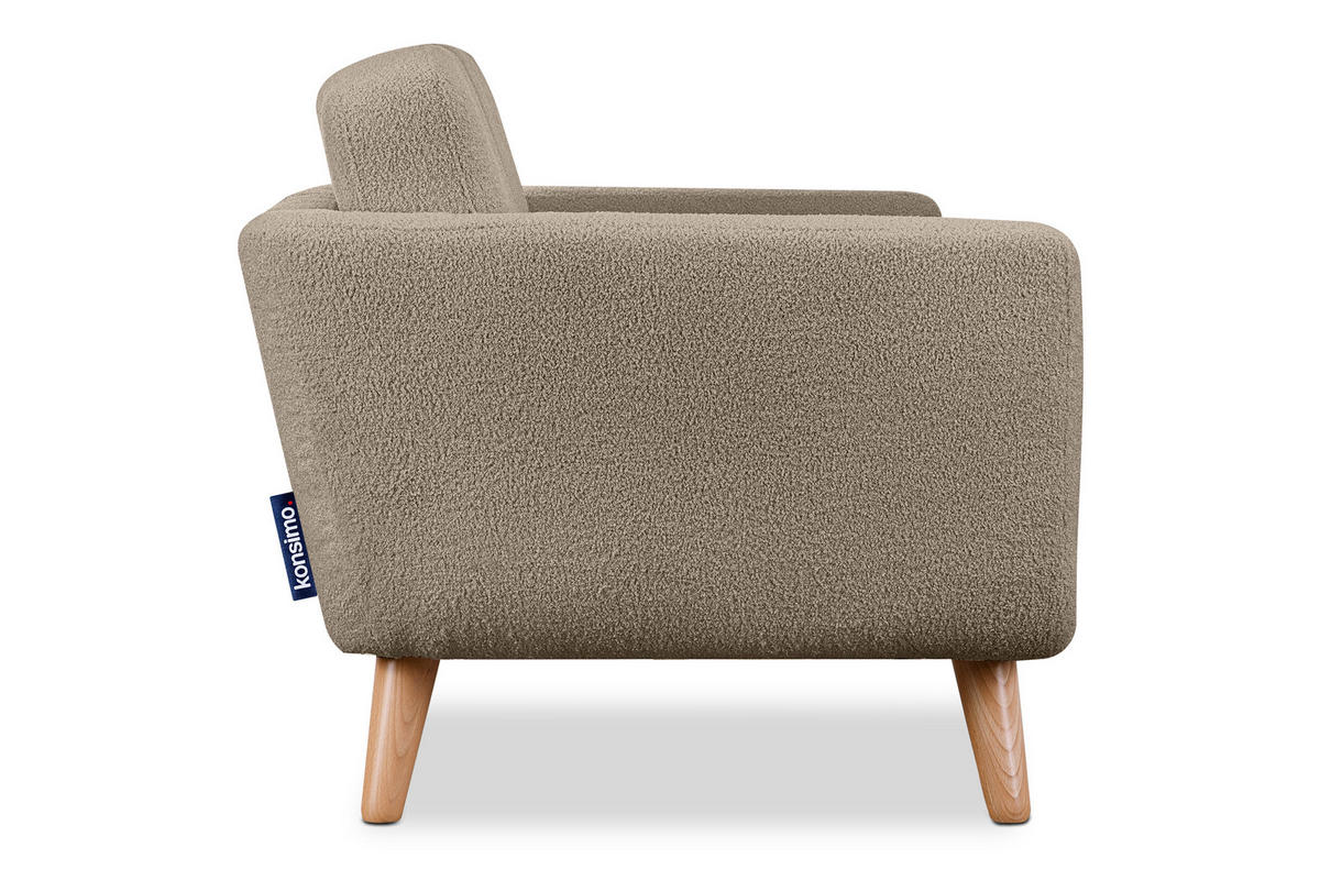 SOFA TAGIO mit Armlehnen, Braun - Braun, Buchenholz/Textil (153/80/84cm) - KONSIMO®
