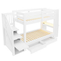 ETAGENBETT 90/200 cm mit Schreibtisch und LED, DE-41592, in Weiß - Weiß, Holzwerkstoff (90/200cm) - ComfortXL
