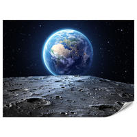 FOTOTAPETE für Schlafzimmer Mondblick Erde Kosmos Planet 500x350 - Blau/Schwarz, Papier (500/350cm) - Muralo