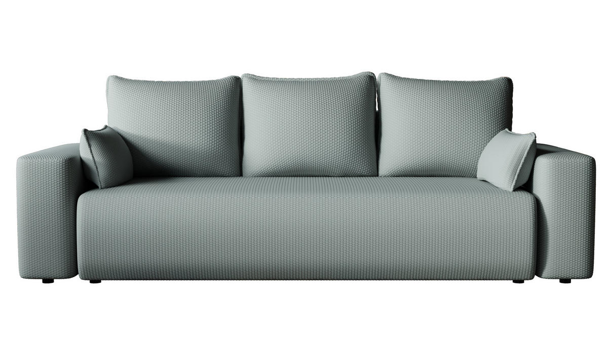 SOFA Bubi mit Bettkasten und Schlaffunktion, Cordstoff - Grau, Holzwerkstoff (242/85/95cm)
