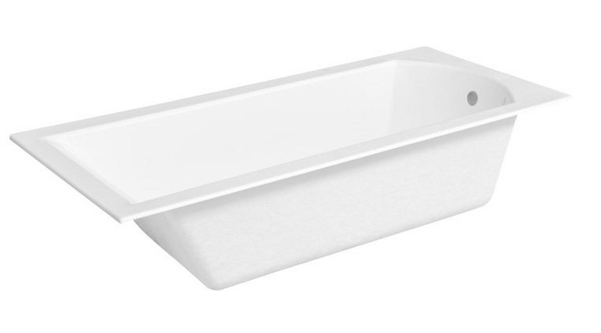 BADEWANNE Rechteck SHEA SLIM 170/70 mit Styro Ablauf Füße - Weiß, Kunststoff (70/58.5/170cm) - bad land