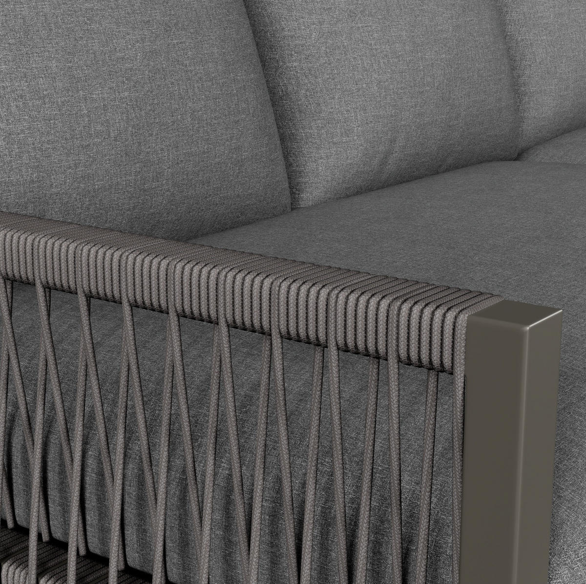 GARTENMÖBEL 123x68x86cm grau aus Metall und mit verstellbaren Füßen - Grau, Metall - Modfu