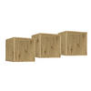HÄNGEREGAL 3er-Set Erna 32x32x32 aus Holzwerkstoff Farbe Asteiche - Braun, Holzwerkstoff (32/32/32cm) - 58aufmkessel