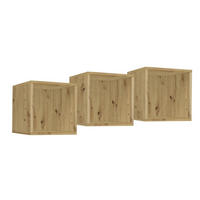 HÄNGEREGAL 3er-Set Erna 32x32x32 aus Holzwerkstoff Farbe Asteiche - Braun, Holzwerkstoff (32/32/32cm) - 58aufmkessel