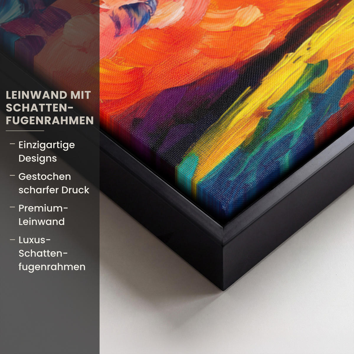LEINWAND Bilder mit Rahmen - Baum - Kunst - Natur - Sonnenuntergang - 70x50 - Multicolor, Textil (70/50cm) - MuchoWow
