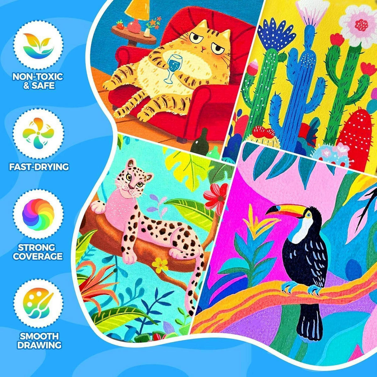 ACRYLSTIFTE 120 Farben Set mit Aufbewahrungstasche - Multicolor, Kunststoff (10/10/15cm)