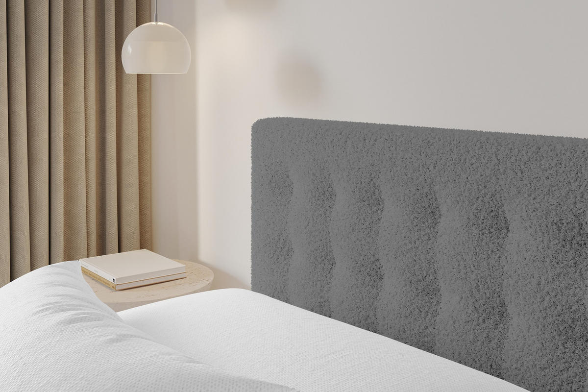 POLSTERBETT mit Bettkasten und Lattenrost, Boxbett ohne Matratze - PARI 180x200 Grau - Schieferfarben, Holzwerkstoff/Textil (180/200cm) - ALTDECOR