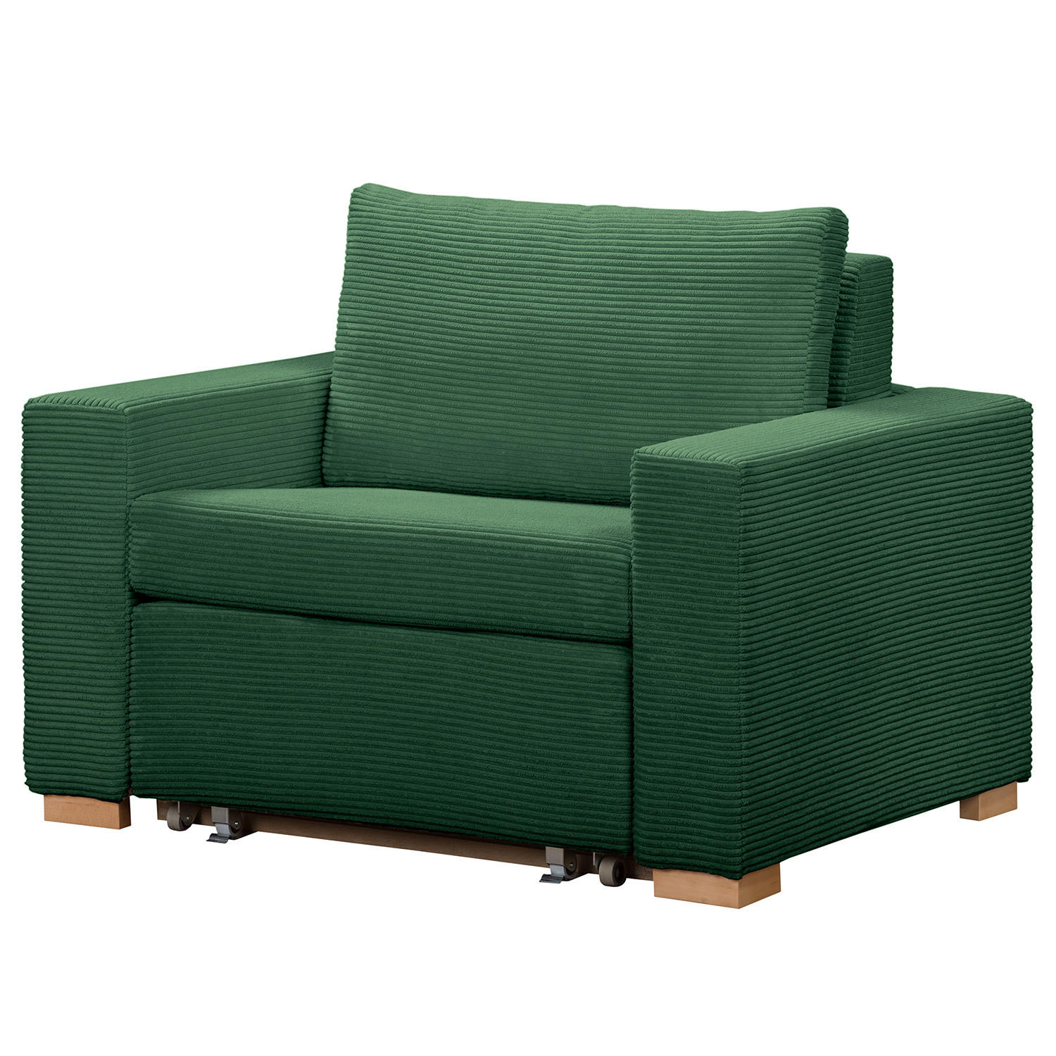 SCHLAFSESSEL - Buchefarben/Grün, Buchenholz/Textil (110/90/90cm) - home24