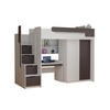 ETAGENBETT ARTHUR 90/200 in Weiß/Grau mit Schreibtisch und Kleiderschrank - Weiß/Grau, Holzwerkstoff (90/200cm) - Deine Möbel 24