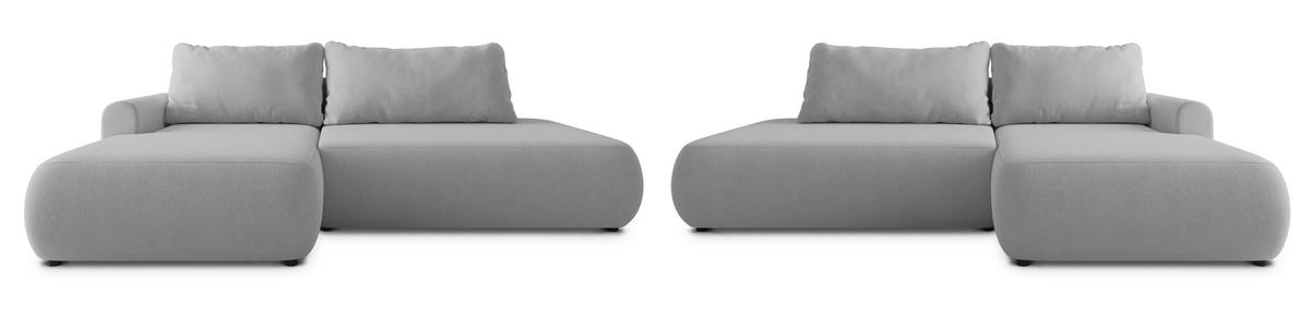 ECKSOFA NUVIRA CL L-S Koralle Samtstoff mit Schlaffunktion - Koralle, Holzwerkstoff/Textil (279/158cm) - MASSENO