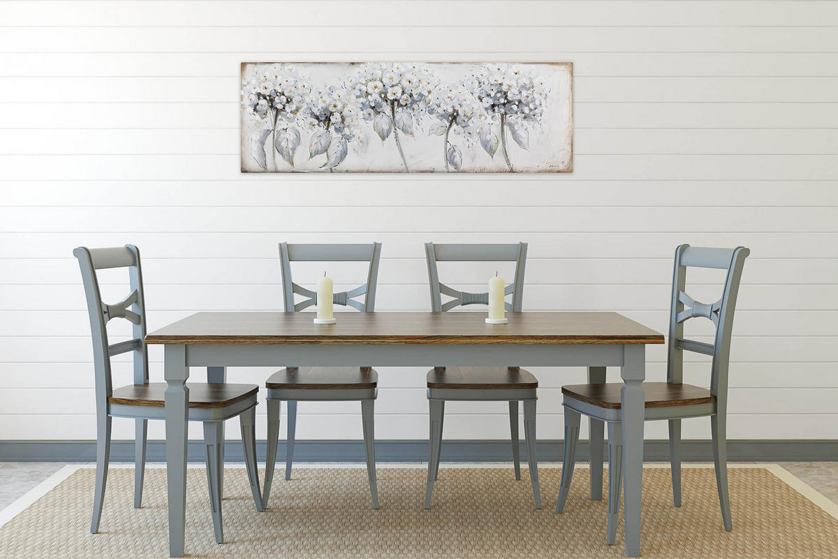 ACRYLBILD HANDGEMALT 150/50 cm - Weiß, Holz/Textil (150/50cm) - KUNSTLOFT