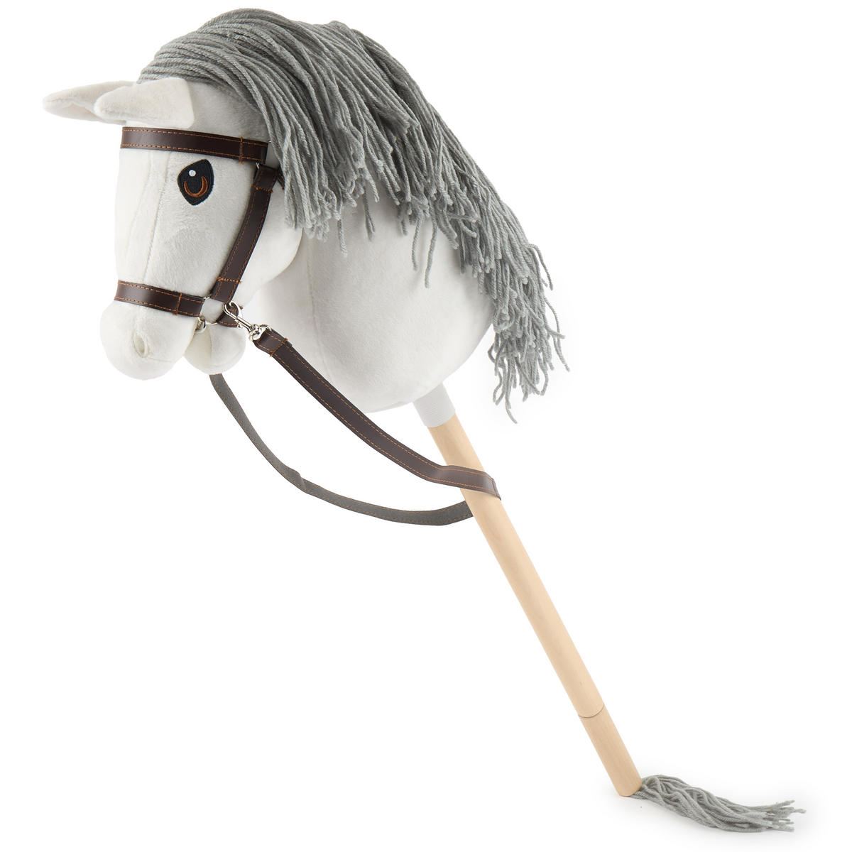 HOBBY-HORSE Steckenpferd Schimmel Größe - Weiß, Textil (34/76cm) - Bieco Spielwaren