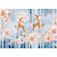 FOTOTAPETE Mädchen Kinderzimmer Blumen Tiere 400x280 - Multicolor, Papier (400/280cm) - Wallarena