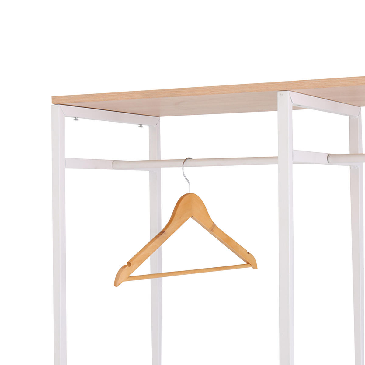 GARDEROBE - Weiß, Holzwerkstoff/Metall (141/180/40cm) - Relaxdays