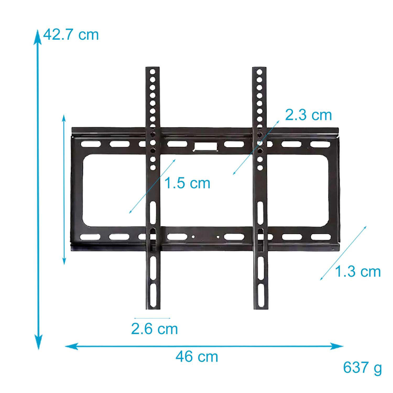 TV-WANDHALTERUNG aus Edelstahl - Schwarz, Metall (42.7/2.3/46cm)