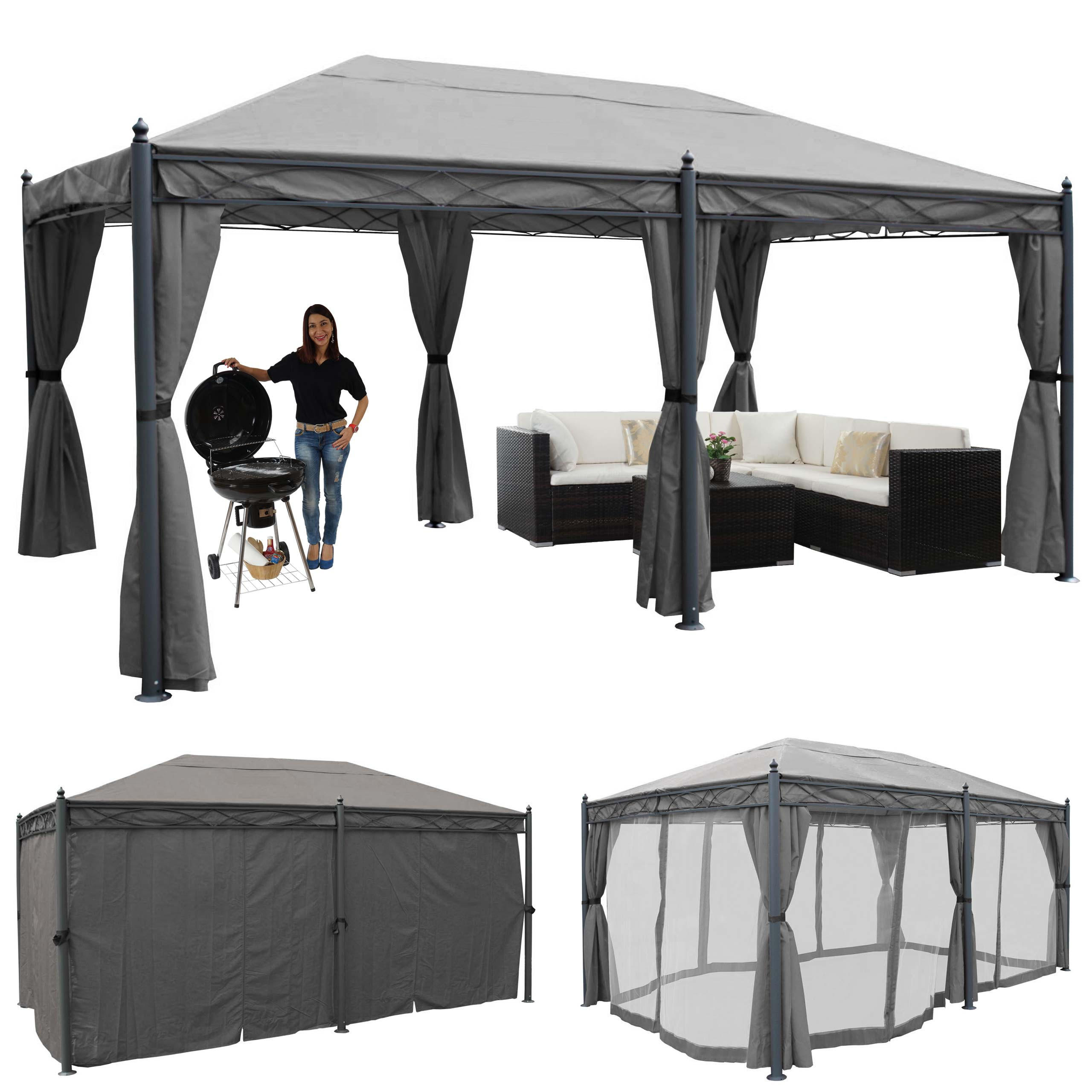 PERGOLA CALPE Grau - Grau, Metall (298/276/500cm) - MCW