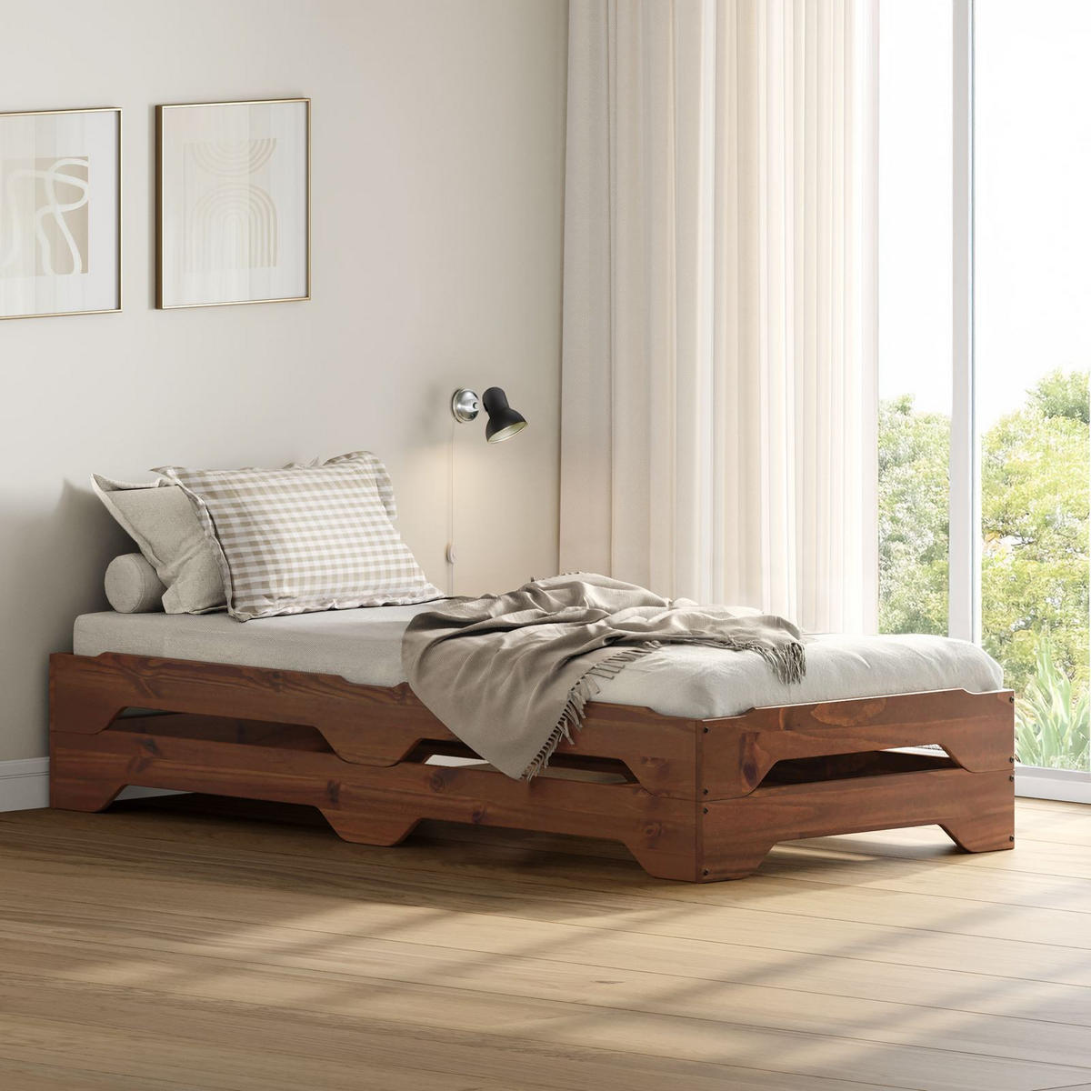 STAPELBETT RONNY 90X200 CM - Kastanienfarben, Holz (90/200cm) - IDIMEX