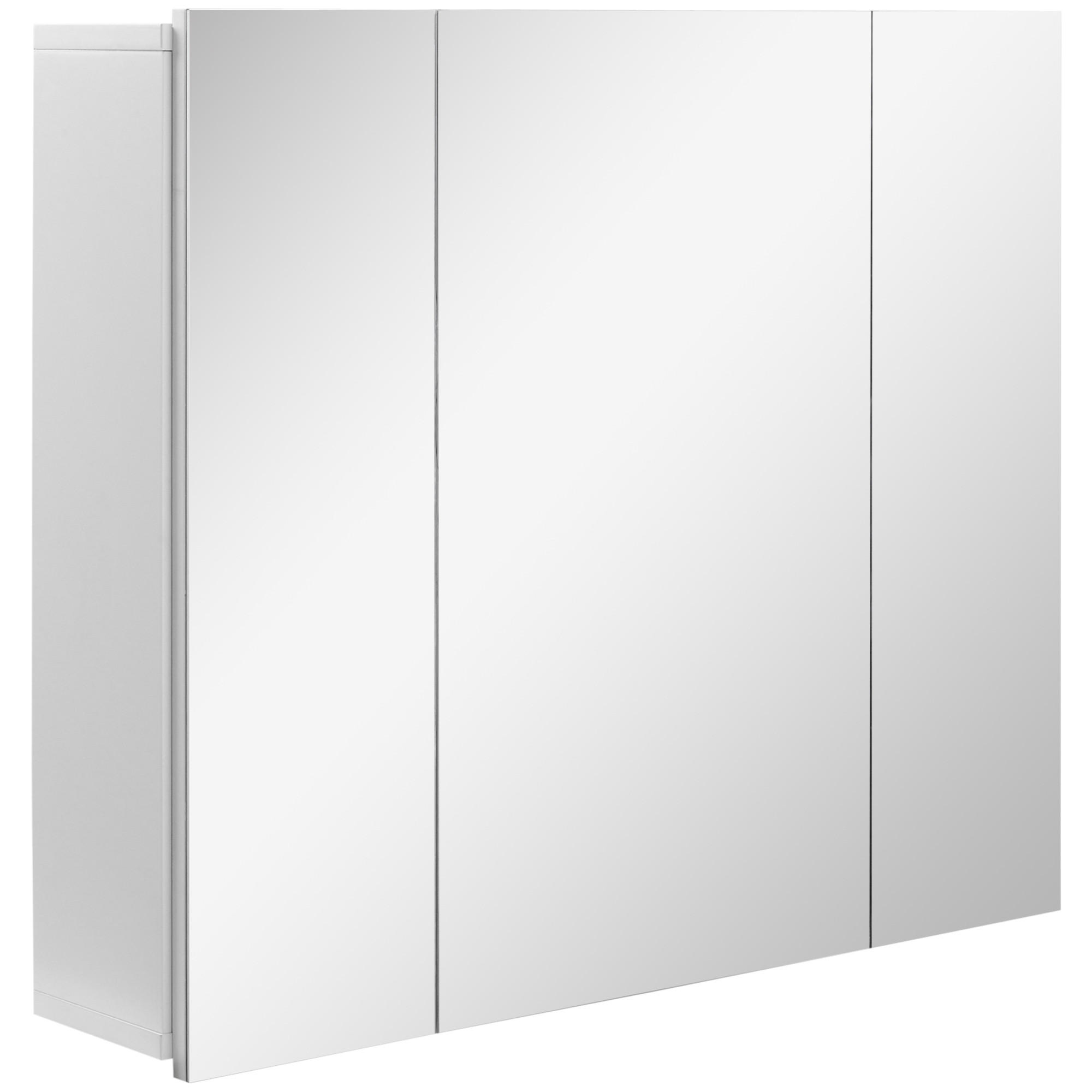 SPIEGELSCHRANK Spiegelschrank mit 3 Spiegeltüren und verstellbaren Einlegeböden, 70 x 15 x 60 cm ,Weiß - Weiß, Glas (70/60/15cm) - Vallsero