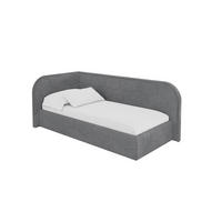 EINZELLBETT Jugendbett mit Bettkasten und Matratze H3/H4, Rechts - JAXY 90x200 Dunkelgrau - Schieferfarben, Holzwerkstoff/Textil (90/200cm) - ALTDECOR