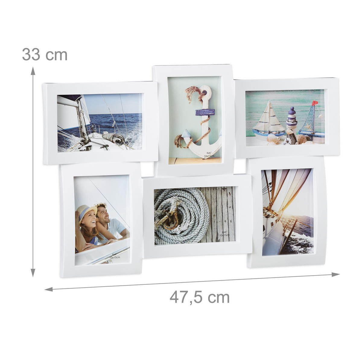 BILDERRAHMEN - Weiß, Wellpappe/Kunststoff (47.5/33/3cm) - Relaxdays