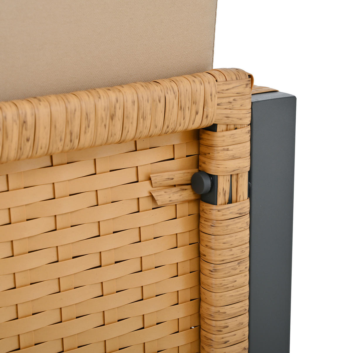 GARTEN-ESSGRUPPE 170/80/75 cm aus Polyrattan mit 6 Stühlen, Glasplatte und abnehmbaren Bezügen, Braun/Schwarz - Schwarz, Kunststoff - Redom