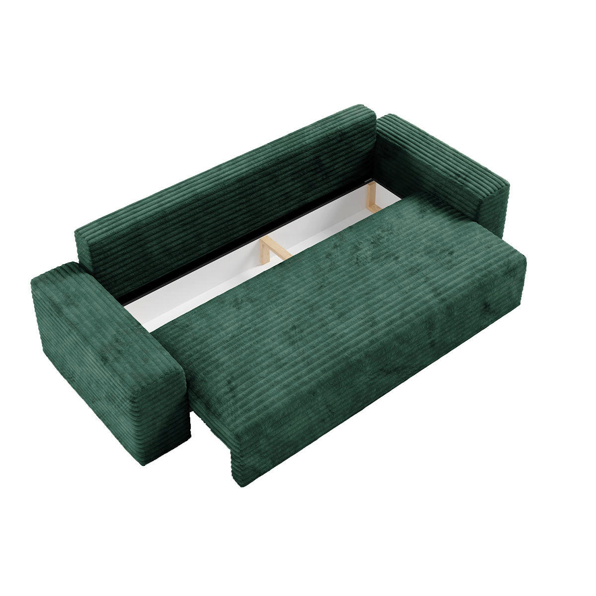 POHOVKA Fabio 3MÍSTNÁ Zelená - zelená barva, dřevo (260/82/102cm) - Petits-meubles