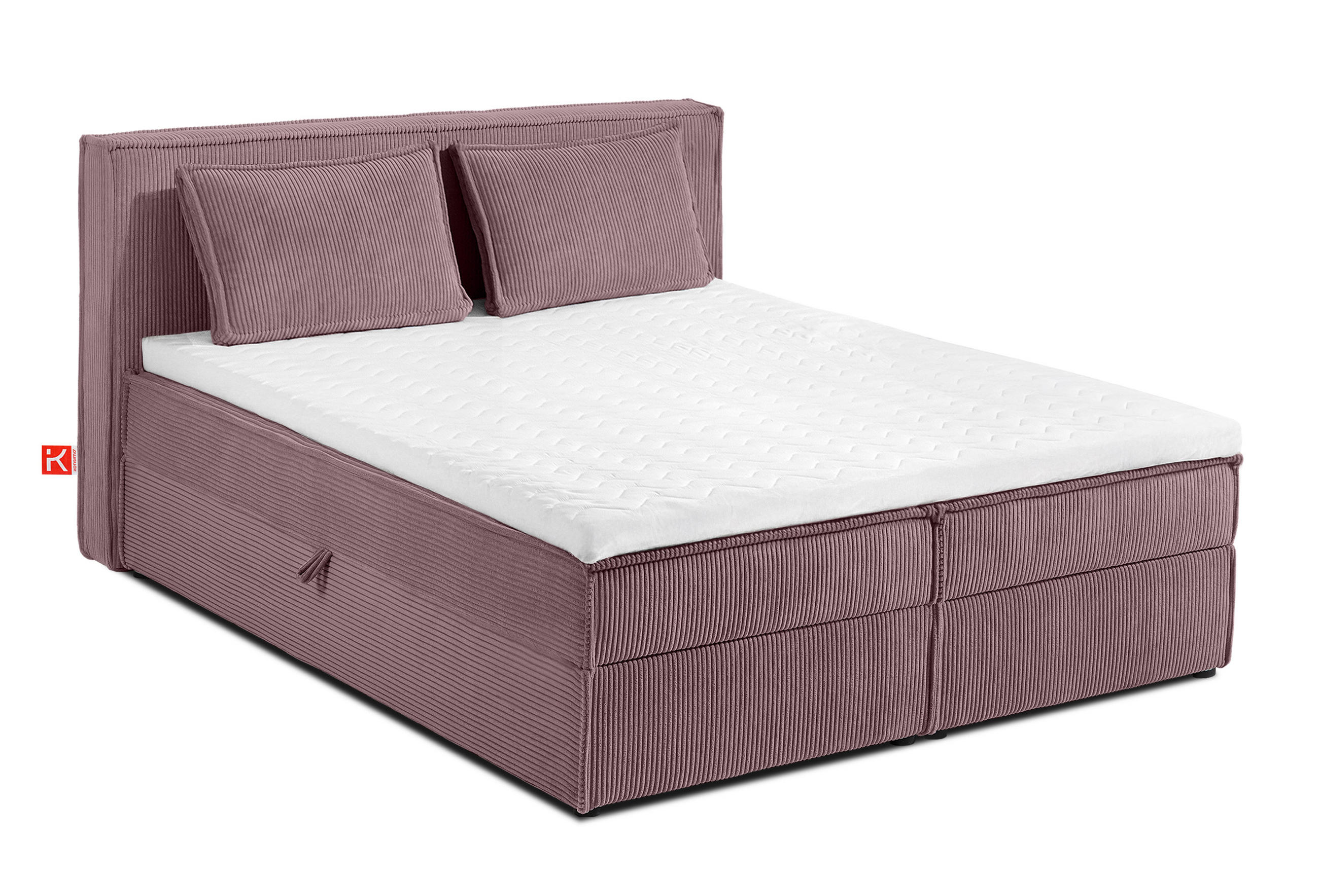 BOXSPRINGBETT ROTI mit Stauraum, hellviolett - Violett/Schwarz, Holz/Holzwerkstoff (140/200cm) - KONSIMO®