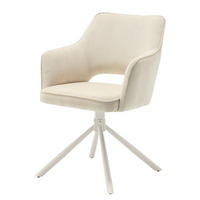 DREHBARER ARMLEHNENSTUHL - Cord / Metall - Weiß, Textil/Metall (61/85/61cm) - home24