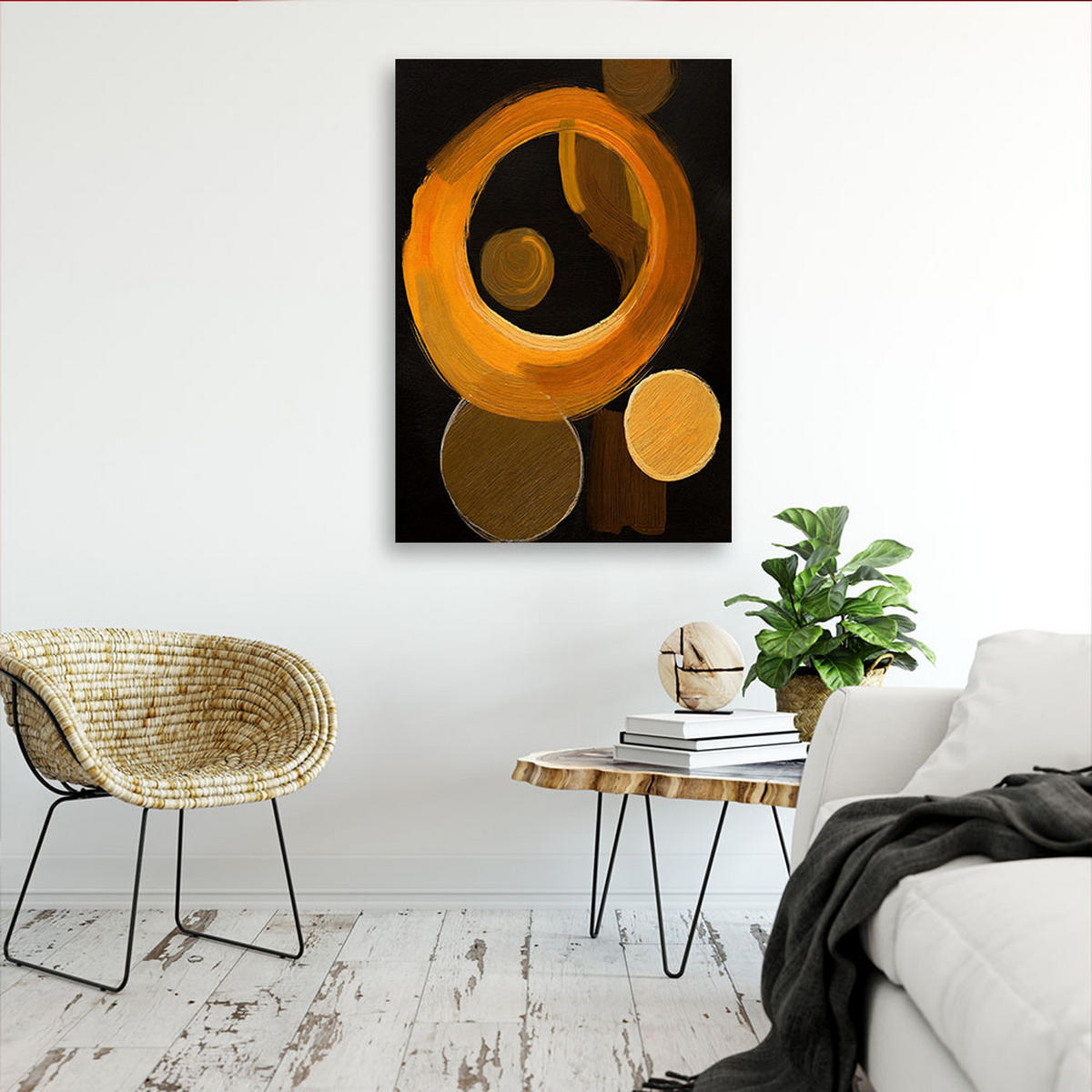 LEINWANDBILD Abstraktion 80x120cm - Schwarz, Textil (80/120cm) - Feeby