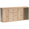 KOMMODE Caya mit drei Türen und vier Schubladen, 180 cm - Eiche Artisan, Holzwerkstoff (183/85/41cm) - Beautysofa