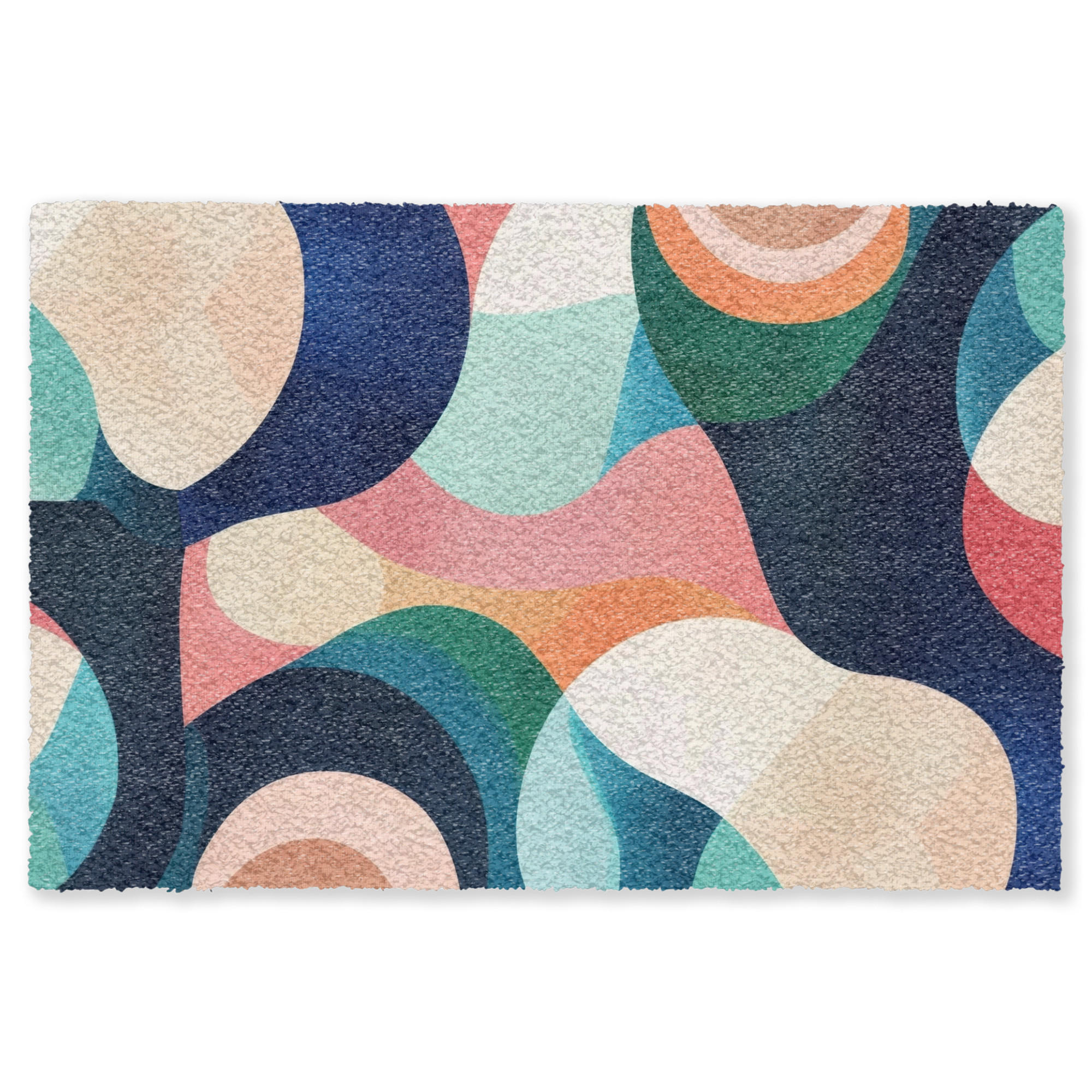 ROHOŽKA Abstraktní - modrá - růžová 90x60 cm - různobarevná, plast/umělá hmota (90/0.4cm) - MuchoWow