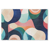 ROHOŽKA Abstraktní - modrá - růžová 120x80 cm - různobarevná, textil/umělá hmota (120/0.4cm) - MuchoWow