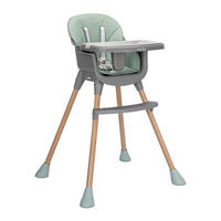 HOCHSTUHL Vanilla 3 in 1 grün Kinderstuhl, Tablett, Fußstütze, Gurt - Grün, Kunststoff (66/94/60cm) - Lorelli