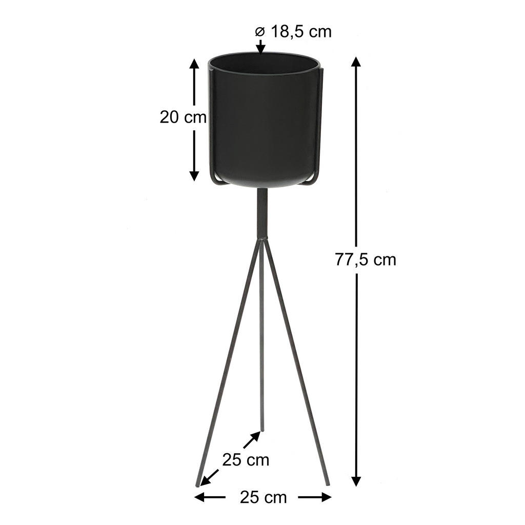 Thumbnail - DanDiBo Blumenständer, Schwarz, Metall, 25x77.5x25 cm, Wohnzimmer, Wohnzimmertische, Blumenständer