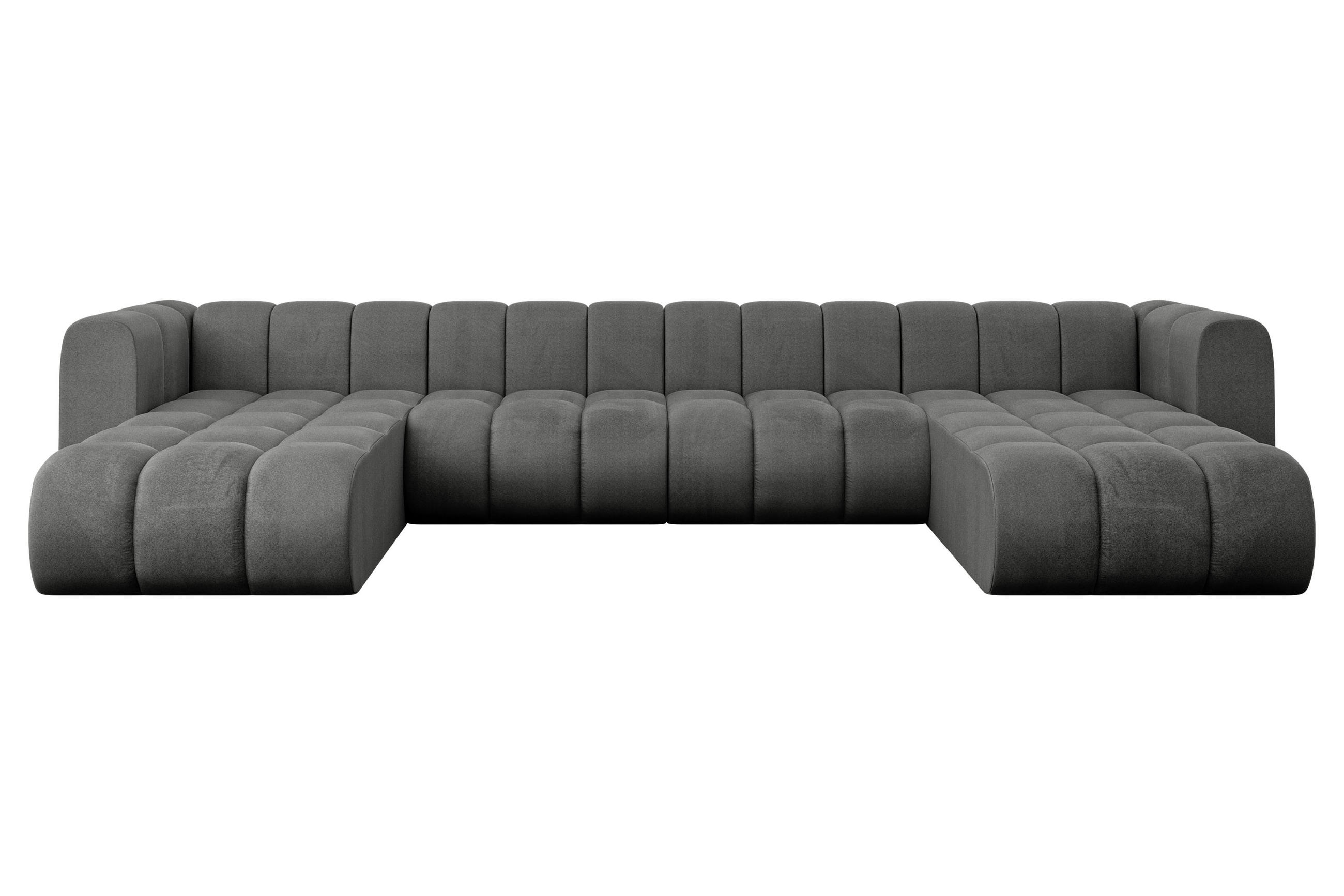 WOHNLANDSCHAFT modulares Sofa Joren-U2 - 410x177x70 cm Dunkelgrau - Dunkelgrau, Holzwerkstoff/Textil (410/70/177cm) - ALTDECOR