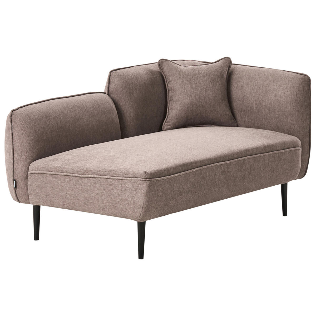 ČALOUNĚNÉ LEHÁTKO CHAISE LONGUE PRAVOSTRANNÉ Látka Světle hnědé Chevannes - černá/hnědá, textil (138/74/77cm) - Beliani