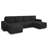 WOHNLANDSCHAFT Roma U - Schwarz, Holz/Textil (305/90/150cm) - Sofnet